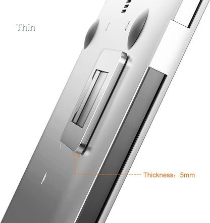 OATSBASF Mini Laptop Stand, Retractable Computer Stand, Portable Notebook Holder, Foldable Invisible Design Cooling Office Universal Non Slip, for MacBook Pro Air iPad Pro Air Surface Tablets (Silver)