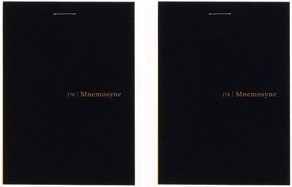 Maruman Mnemosyne Lined Notebook- Vertical A5, 5.83" x 8.27", 70 Sheets / 140 Pages, 7mm College Ruled With Center Line Journal, Perforated Pages & Wire-Bound to Lay Flat, Black, Made in Japan - Colors A