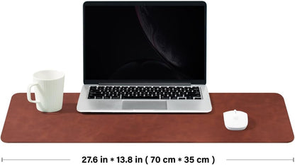 Distressed Leather Desk Mat - Non-Slip PU Desk Pad for Office and Home - Desk Organization and Accessories - Ideal for Large Mouse Pad and Desk Mats on Top of Desks(Tan,36"x 17")