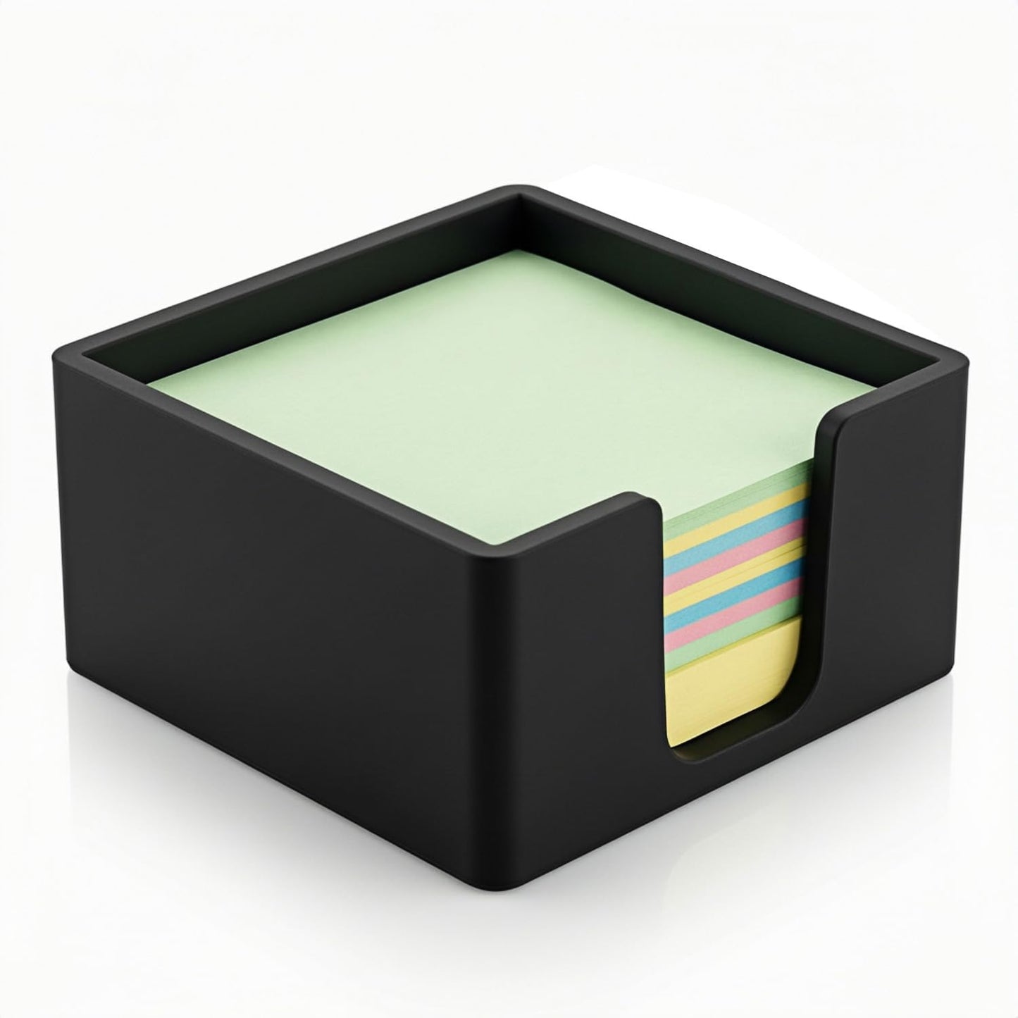 Silicone Sticky Note Holder for Desk - Modern 3x3 Inch Memo Pad Dispenser Post Note Holder, Minimalist Desk Storage Organizer for Office, Home, and School, White