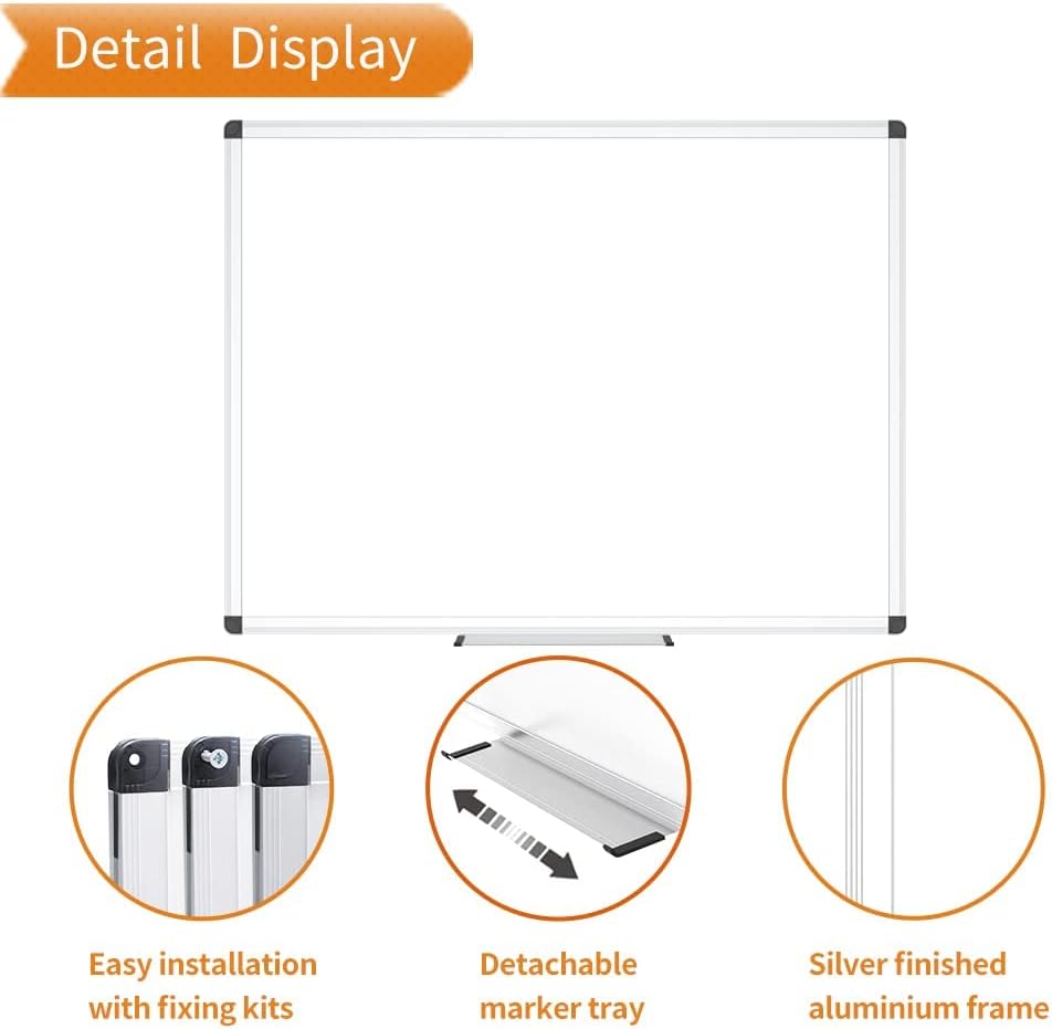 VIZ-PRO Magnetic Dry Erase Board, 24 X 18 Inches, Silver Aluminium Frame