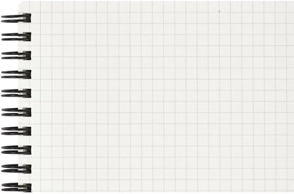 Maruman Mnemosyne Grid Notebook- Horizontal A4 Layout, 8.27" x 11.69", 70 Sheets / 140 Pages, 5mm Graph Paper Journal, Perforated Pages & Wire-Bound to Lay Flat, Black, Made in Japan