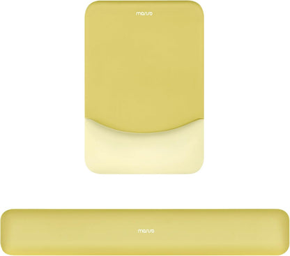 MOSISO Wrist Rest Support for Mouse Pad&Keyboard Set, Rectangular Ergonomic Mousepad Non-Slip Base Home/Office Pain Relief&Easy Typing Pad with Neoprene Cloth&Raised Silicone Lining, Green