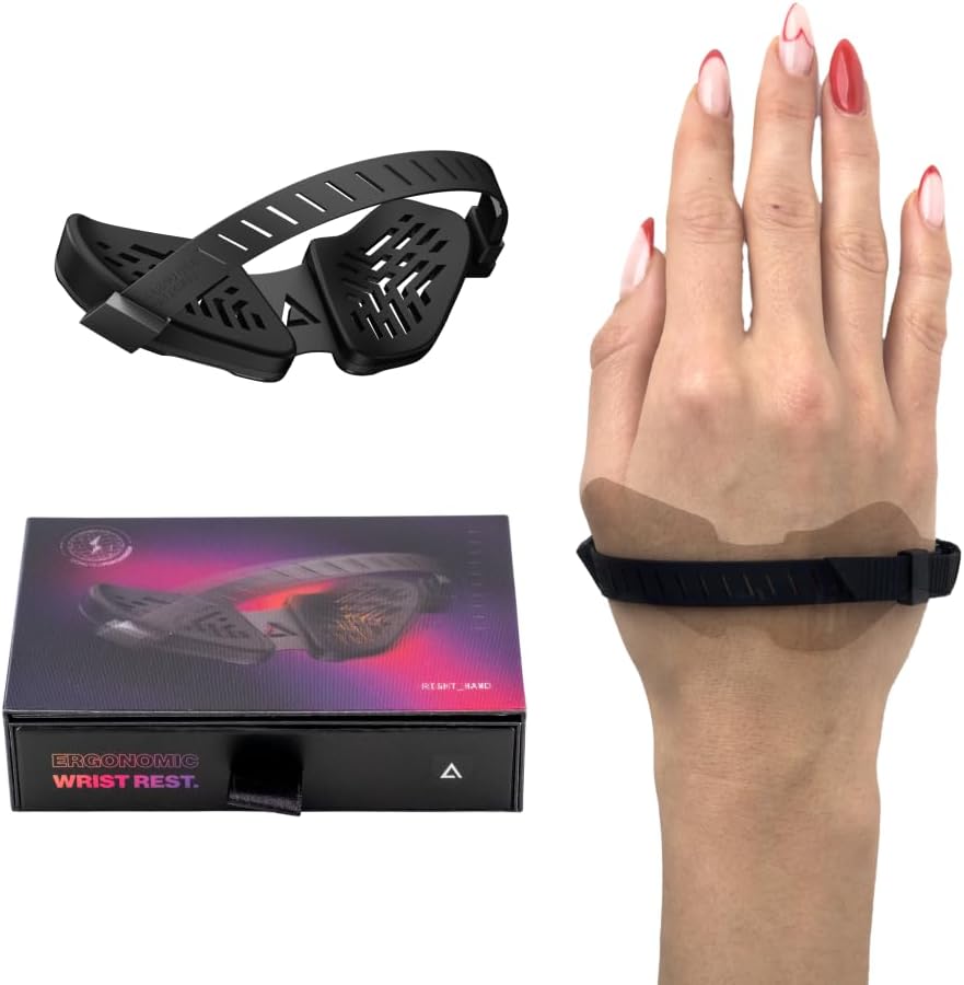 DELTAHUB Carpio G2.0 - Advanced Ergonomic Right-Handed Gaming Wrist Rest for Mouse - Superior Support for Serious Gamers - Anti-Fatigue, Smooth Glide (Large, Right, Pink)