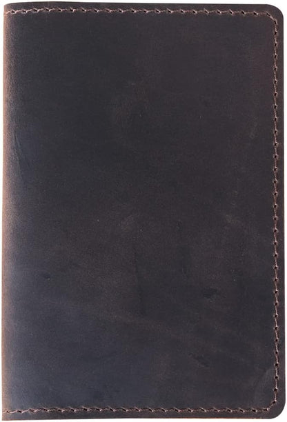 Fan&Ran Genuine Leather Journal Cover for Field Notes Notebooks, Moleskine Cahier Journal Pocket 3.5 x 5.5 Inches, Bourbon Brown