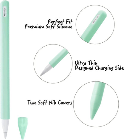 KELIFANG Silicone Case for Apple Pencil Pro 2024 & Apple Pencil 2nd Generation, Cute Pink Protective Skin Sleeve Cover Holder Grip and Tip Cap Accessories Compatible with iPad Pro 11 12.9 13 Inch