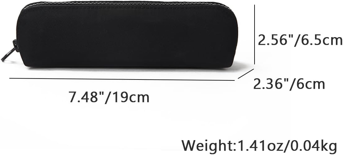 Canvas Pencil Case Cotton Canvas and Simple Multifunctional Pencil Bag Zipper Portable Storage (Black)