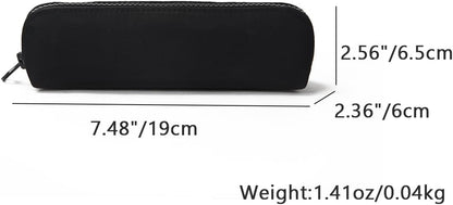 Canvas Pencil Case Cotton Canvas and Simple Multifunctional Pencil Bag Zipper Portable Storage (Black)
