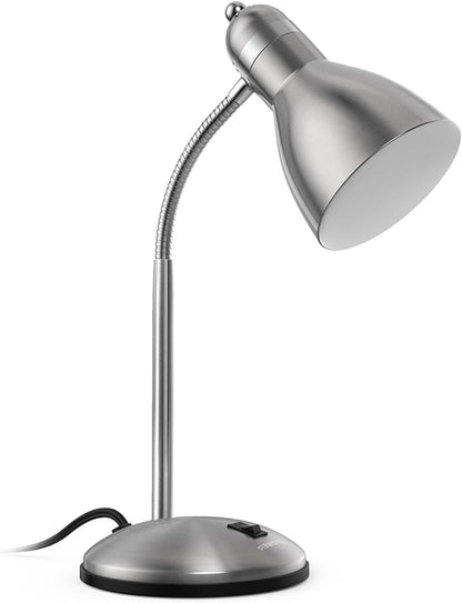 LEPOWER Metal Desk Lamp, Eye-Caring Table Lamp, Study Lamps with Flexible Goose Neck for Bedroom, Home Office (Matte Black)