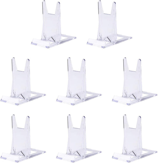 8 Pcs Book Display Stand, Acrylic Book Stand for Comics, Magazines, Postcards, Art, DVDs, Albums, and Wallets