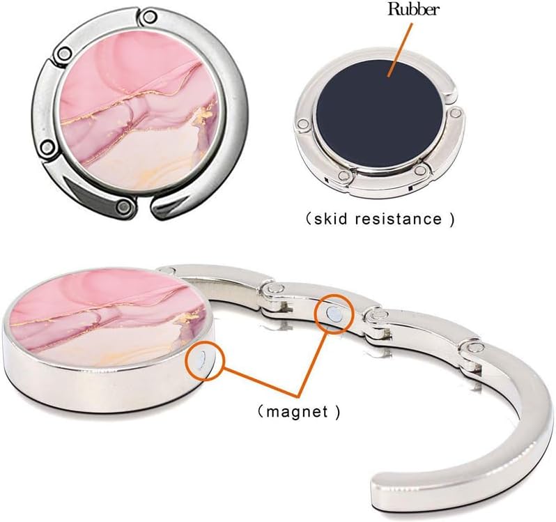 Bosketo Foldable Purse Hook Womens Bag Table Hanger Collection Desk Hooks for Purse (3pack Pretty Floral Hook)
