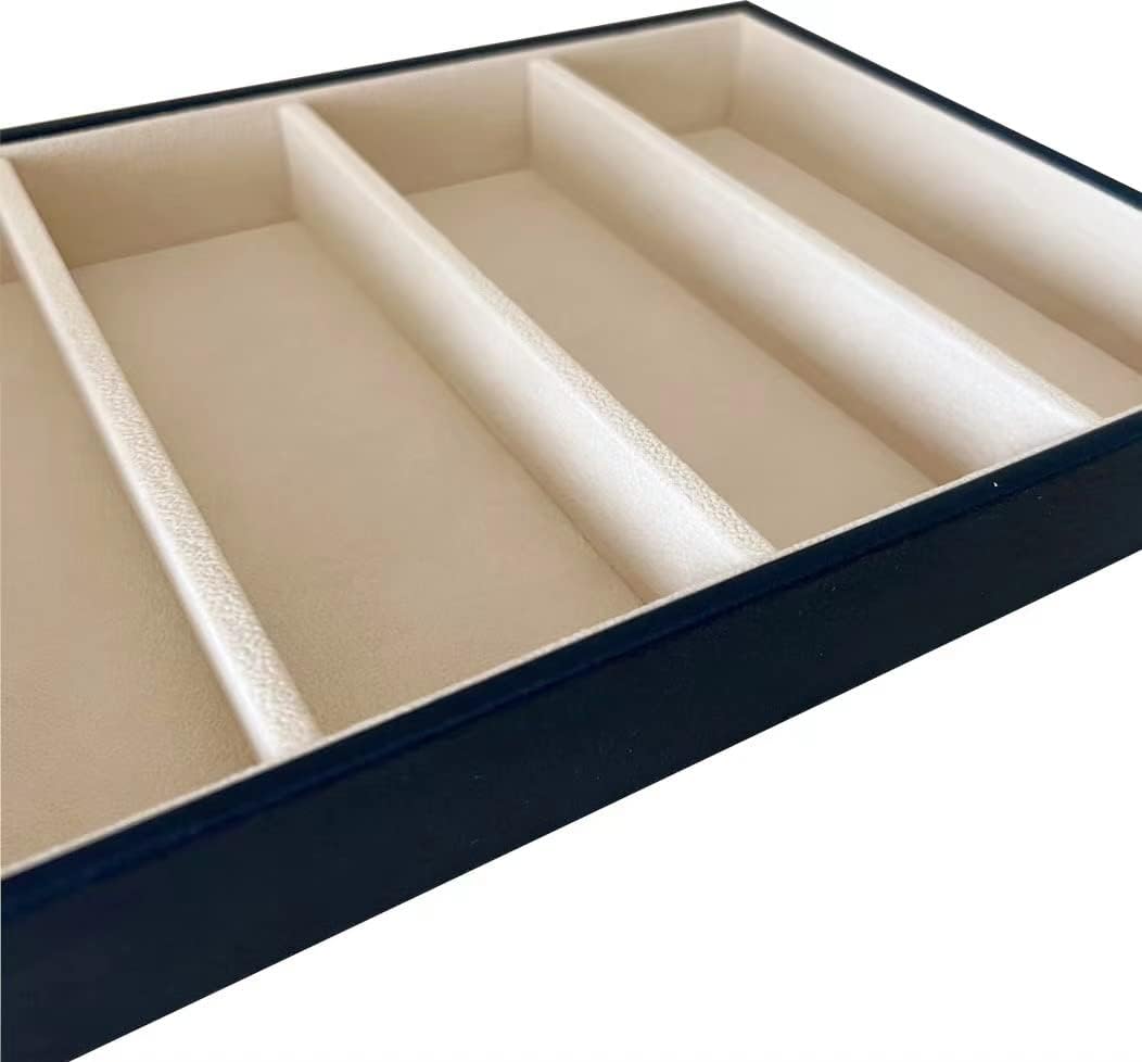 Premium Quality Sunglasses Tray Organizer Display PU Leather Exterior Soft Velvet Liner