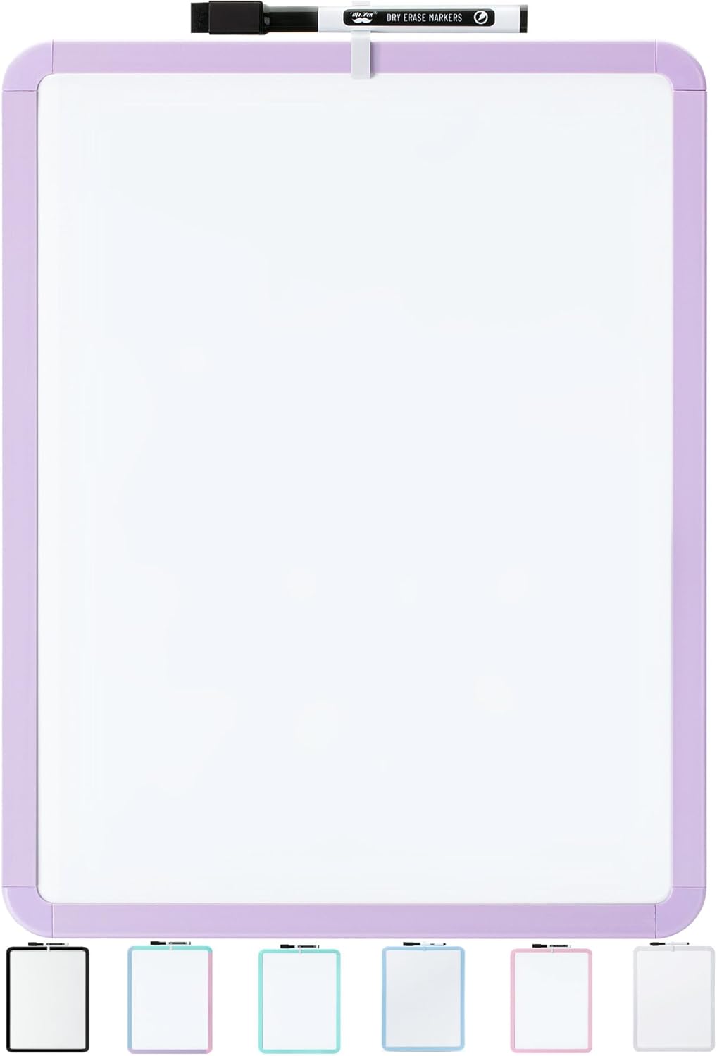 Mr. Pen- Dry Erase Board, 14” x 11” with a Black Dry Erase Marker, White Frame, Small Mini White Board for Students, Fridge, Wall, Locker, Includes Double Sided Tapes