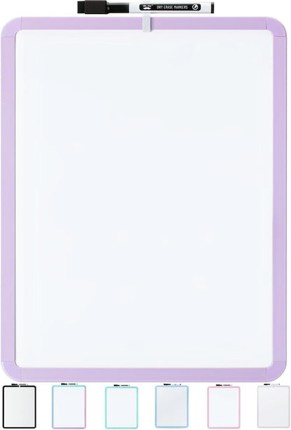 Mr. Pen- Dry Erase Board, 14” x 11” with a Black Dry Erase Marker, White Frame, Small Mini White Board for Students, Fridge, Wall, Locker, Includes Double Sided Tapes