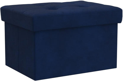 LINMAGCO Ottoman Storage Ottoman with Storage Small Foot Rest Stool Under Desk Stool Short Folding Footrest Linen Cloth Dark Gray 16X12X12IN