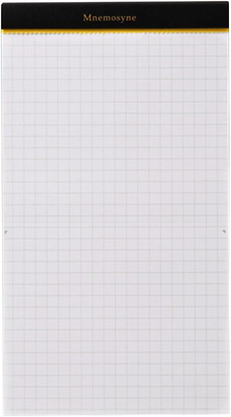 Maruman Mnemosyne Lined Notebook- Vertical A5, 5.83" x 8.27", 70 Sheets / 140 Pages, 7mm College Ruled With Center Line Journal, Perforated Pages & Wire-Bound to Lay Flat, Black, Made in Japan - Colors B