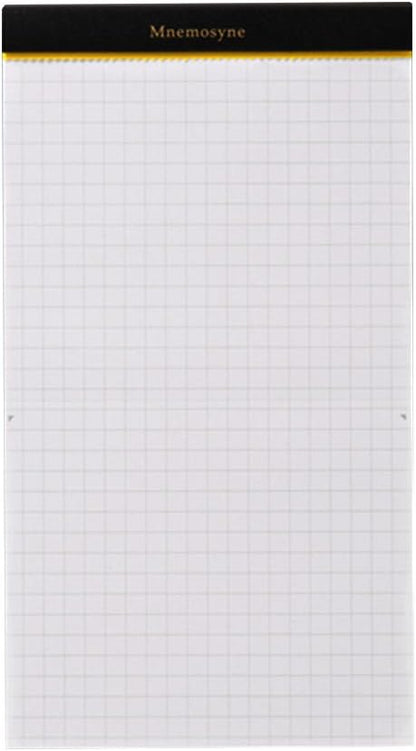 Maruman Mnemosyne Lined Notebook- Vertical A5, 5.83" x 8.27", 70 Sheets / 140 Pages, 7mm College Ruled With Center Line Journal, Perforated Pages & Wire-Bound to Lay Flat, Black, Made in Japan - Colors B