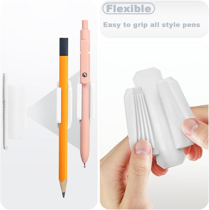 10 Pcs Silicone Pen Holder for Wall,Adhesive Pencil Holder for Clipboard Student Desk Classroom (5-colors)