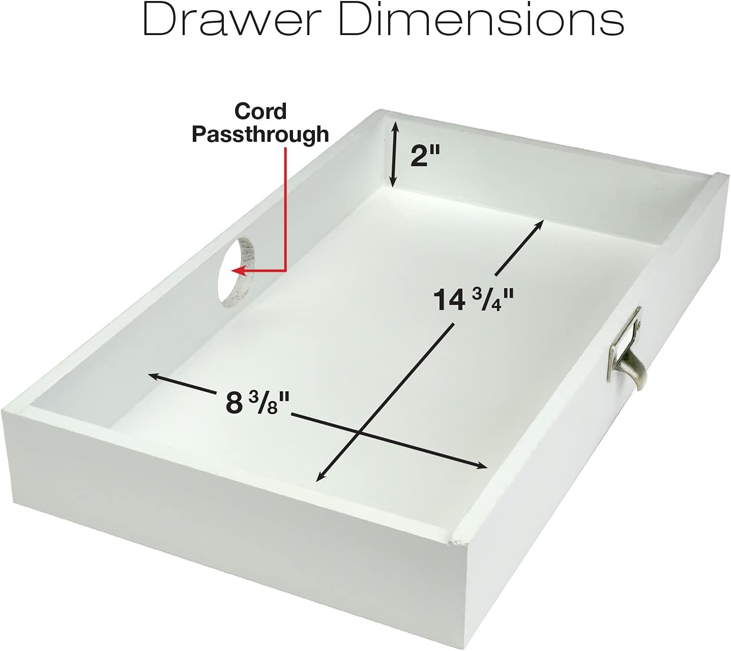 EXCELLO GLOBAL PRODUCTS Wooden Monitor Stand: Includes Drawer for Desktop Organization of Notebooks, Pens, Pencils & Office Supplies (White)
