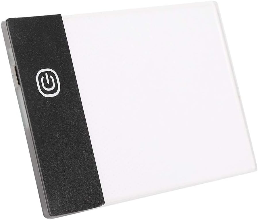 Simlug A6 Light Pad, LED Light Board, Non-Slip Backing, Bright, USB Cable, White, Plastic, Battery Powered, Art, Craft, Animation, Calligraphy, Painting