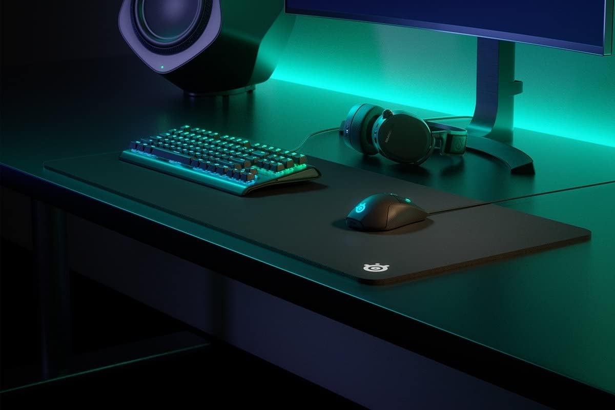 SteelSeries QcK Gaming Mouse Pad - XXL Cloth - Peak Tracking and Stability - Esports Mousepad - Never-Slip - Full Desk Coverage