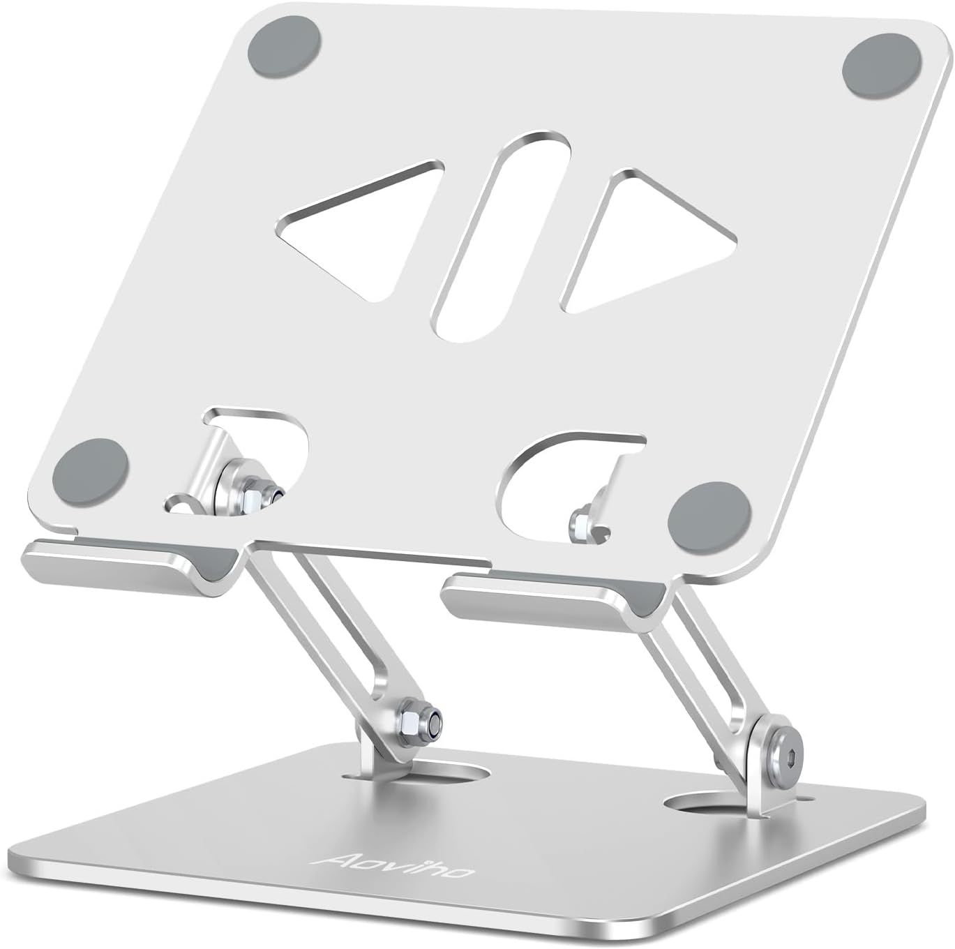 Aoviho Tablet Stand Holder for Desk, Adjustable Aluminum Desk Accessories, Stable Desktop Stand for Office Home,Compatible with iPad Pro Air Mini, Samsung Tablets, Rose Gold