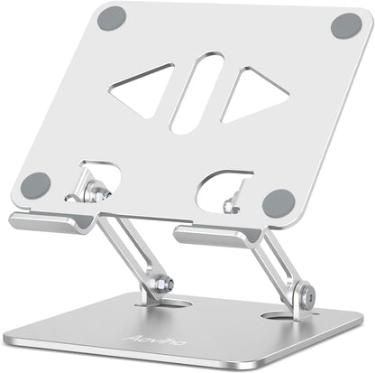 Aoviho Tablet Stand Holder for Desk, Adjustable Aluminum Desk Accessories, Stable Desktop Stand for Office Home,Compatible with iPad Pro Air Mini, Samsung Tablets, Rose Gold