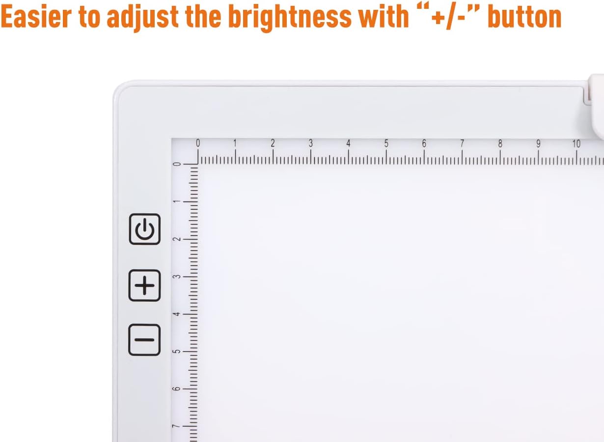 YINGWOND Rechargeable A4 LED Light Pad with Padded Case, Tracing Light Box w/Riser Stands and Paper Clip, 6 Levels of Brightness, Type-c Cable, Wireless Diamond Painting Light Board
