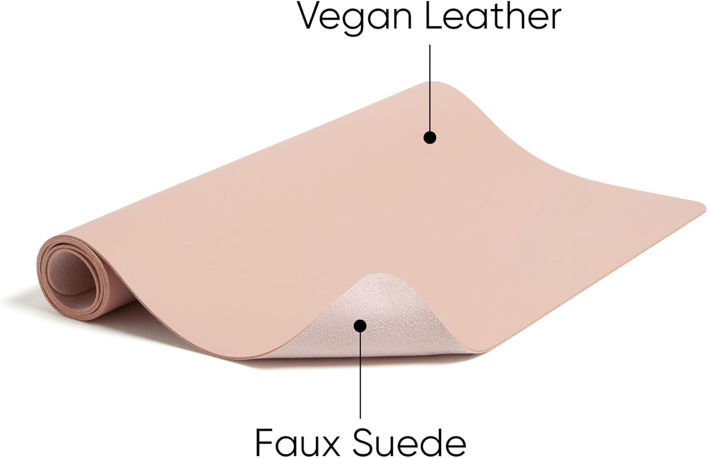 Smead Desk Pad, Vegan Leather Desk Mat with Non-Slip Faux Suede Backing, Perfect Desk Organizer for Office Decor, 31.5” x 15.7” Medium, Sandstone (64831)