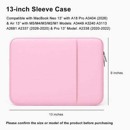 Laptop Sleeve for MacBook Neo/Air/Pro 13 inches A18/M5/M4/M3/M2/M1 Chip 2026-2020 A3404 A3449 A3240 A3113 with 2 Pockets Tablet Bag Case Accessories (Bright Pink)
