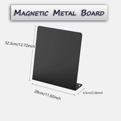 2 Pack Magnetic Board for Desk, Large 12.72x11.02 Inch Metal Bulletin Board with Stand, Portable Dry Erase Whiteboard for Wall & Tabletop, Message Center for Home Office Kitchen School (Not Magnets)