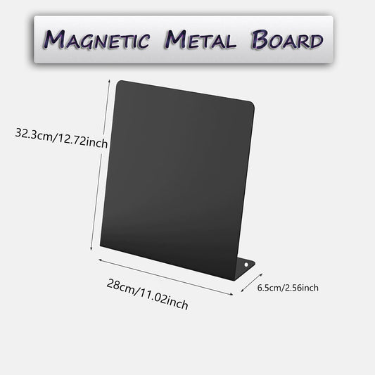 2 Pack Magnetic Board for Desk, Large 12.72x11.02 Inch Metal Bulletin Board with Stand, Portable Dry Erase Whiteboard for Wall & Tabletop, Message Center for Home Office Kitchen School (Not Magnets)
