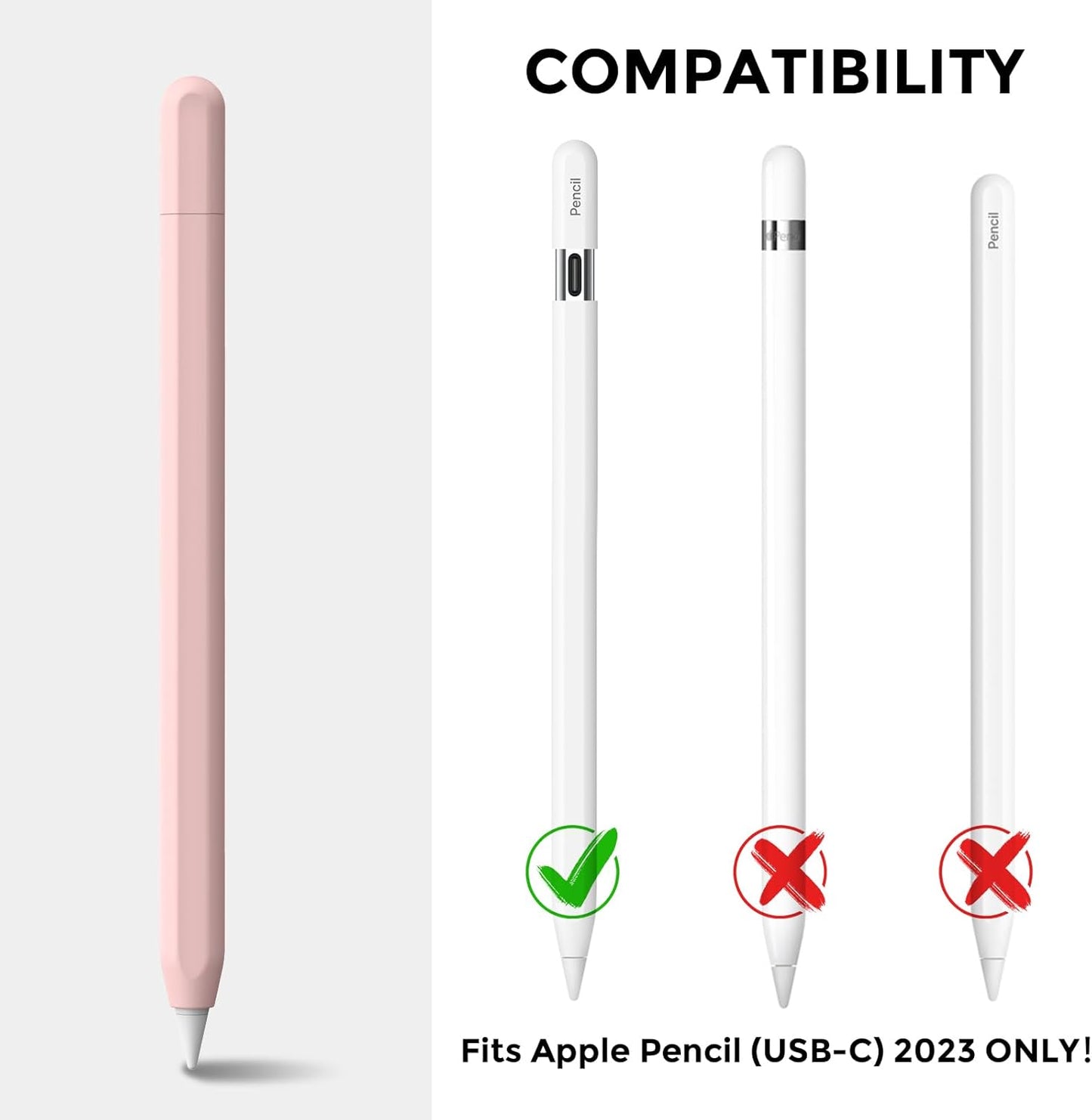 AhaStyle Silicone Case for Apple Pencil (USB-C) 2023 Ultra Thin Proteative Cover Skin Apple Pencil Sleeve Anti-Slip Grip Compatible with Apple Pencil USB C (Lavender)