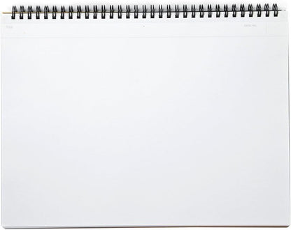 Maruman Mnemosyne Grid Notebook- Horizontal A4 Layout, 8.27" x 11.69", 70 Sheets / 140 Pages, 5mm Graph Paper Journal, Perforated Pages & Wire-Bound to Lay Flat, Black, Made in Japan