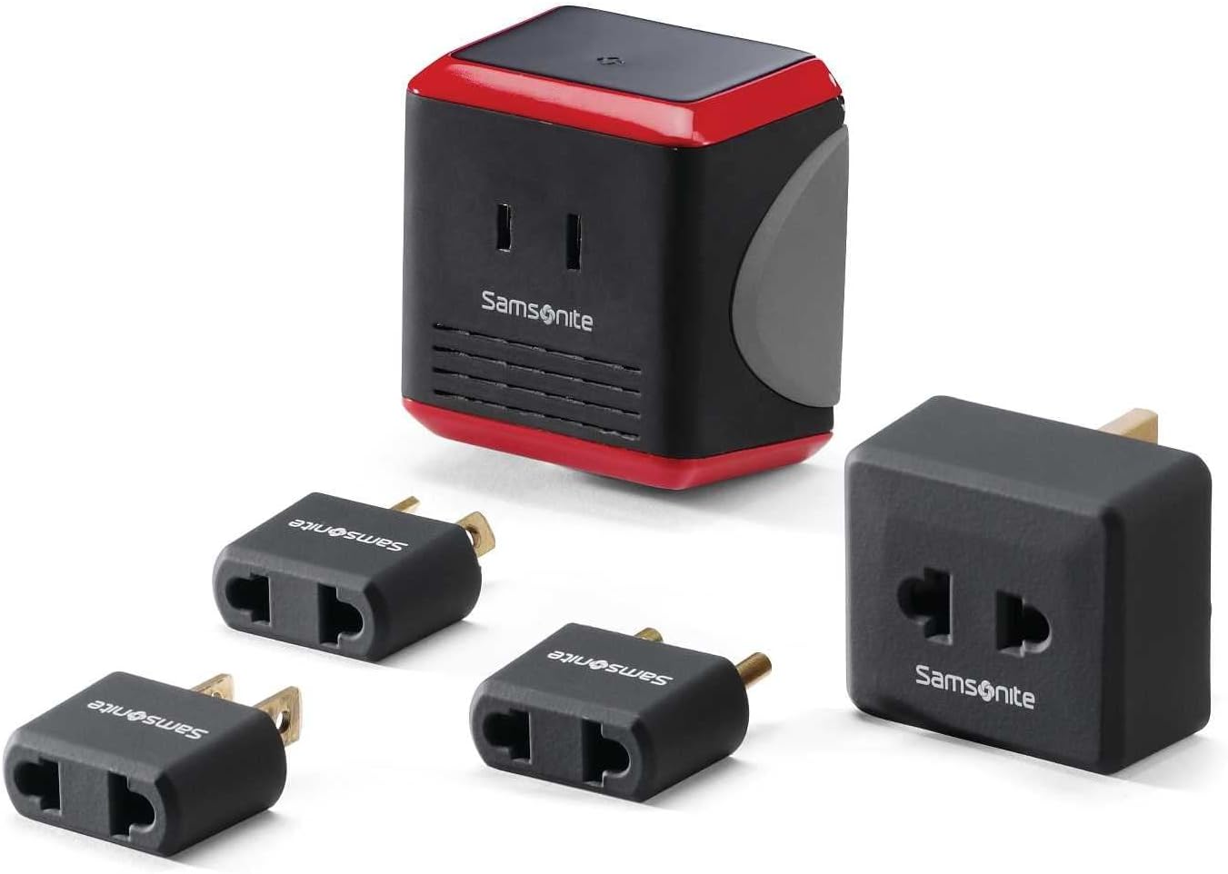 Samsonite Converter/Adapter Kit With Pouch, Black/Red, One Size