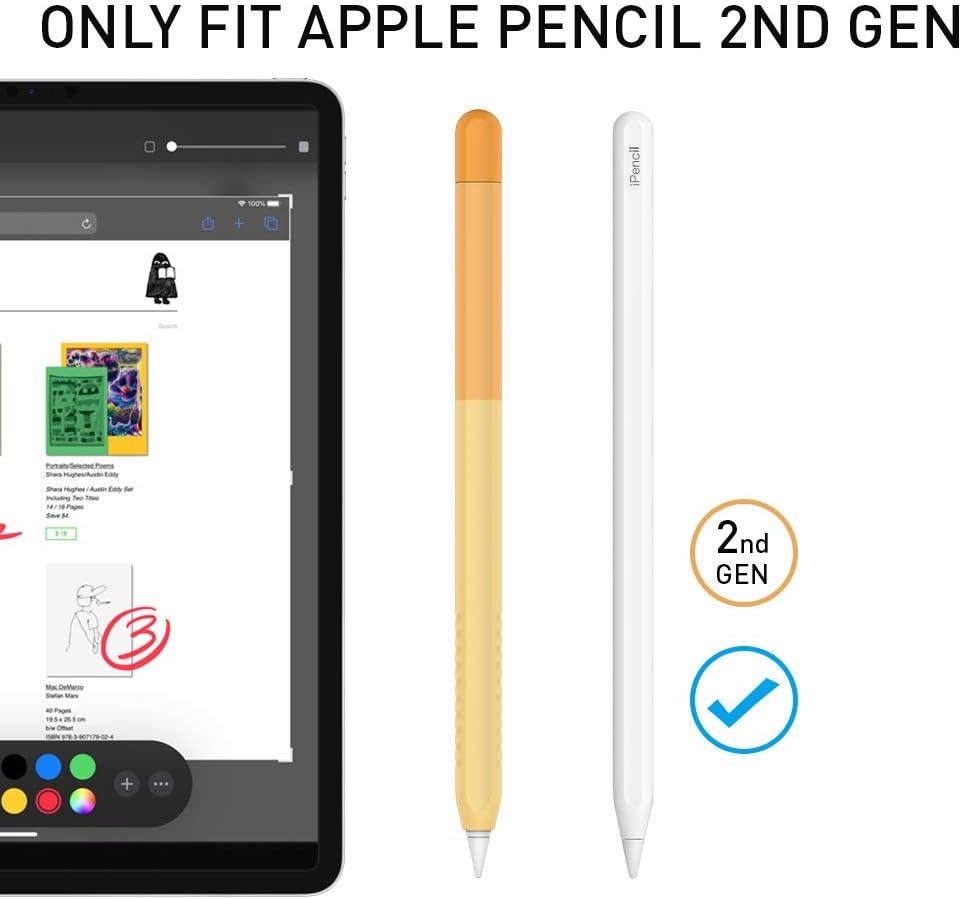 Delidigi for Apple Pencil Pro Case (2024) & Apple Pencil 2nd Generation Sleeve,Soft Silicone Grip Cover,Magnetic Charging Compatible,Double Tap Support,Gradient Color Design