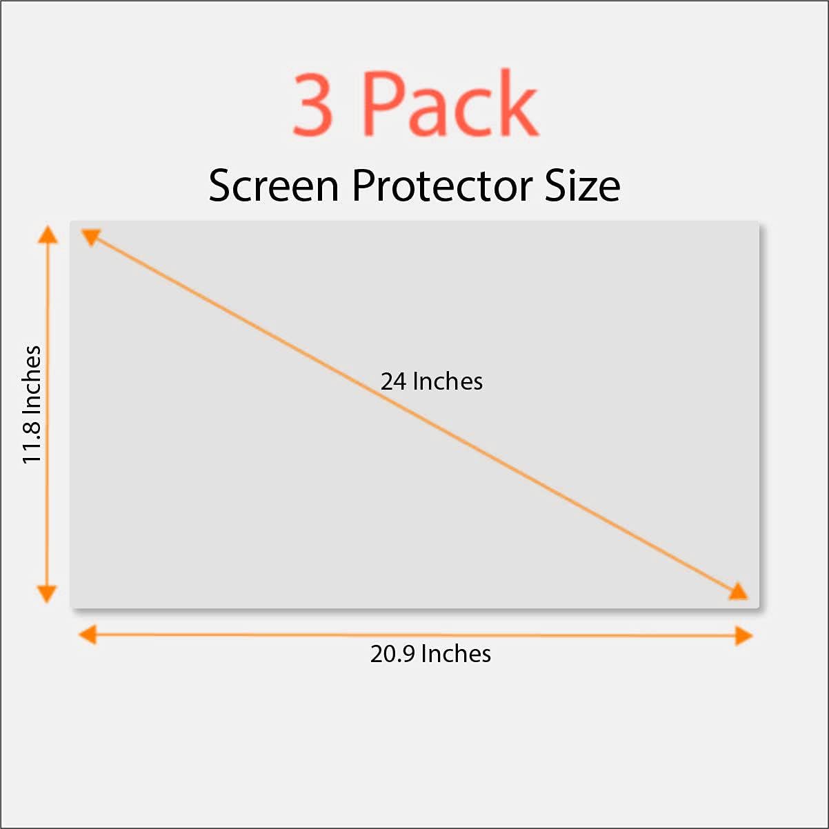 Anti-Glare and Anti Finger Print Screen Protector (3 Pack) for 20 Inches Widescreen Desktop Monitor