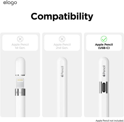 elago Classic Pencil Case Compatible with Apple Pencil (USB-C), Perfect Grip, Protective Skin, Silicone Sleeve, Supports Magnetic Attachment [Yellow]