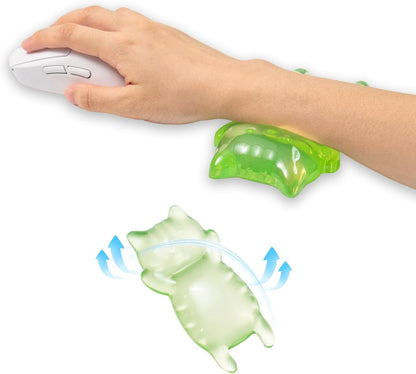 Ergonomic Gel Mouse Wrist Rest – Clear Cute Cat Mouse Wrist Rest, Comfort & Support for Typing and Gaming (Pink)