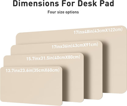 Aothia Leather Desk Pad Protector, Mouse Pad, Office Desk Mat, Non-Slip PU Leather Desk Blotter, Laptop Desk Pad, Waterproof Desk Writing Pad for Office and Home (Brown,23.6" x 13.7") - Colors A