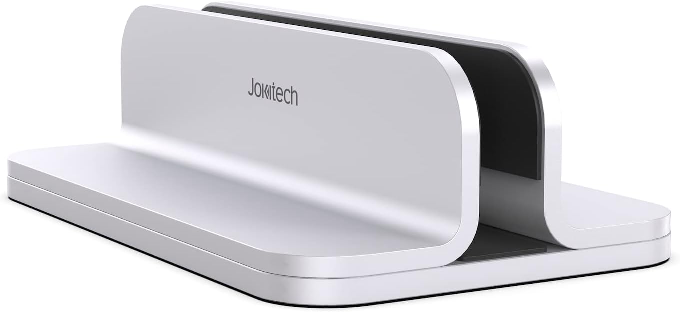 JOKItech Aluminum Laptop Stand, Sturdy and Adjustable, Compatible with Apple MacBook Pro/Air, Mac Mini, iPad Pro, Silver