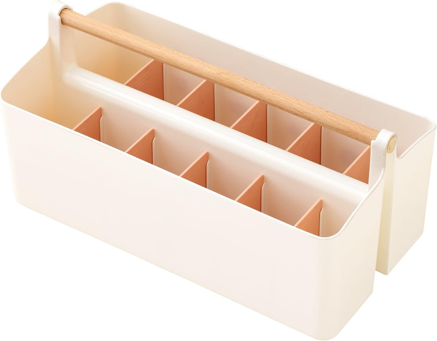 Vidifor Art Supply Organizers Caddy with Handle, Desk, Makeup Caddy and Tote (White+Pink, Large)
