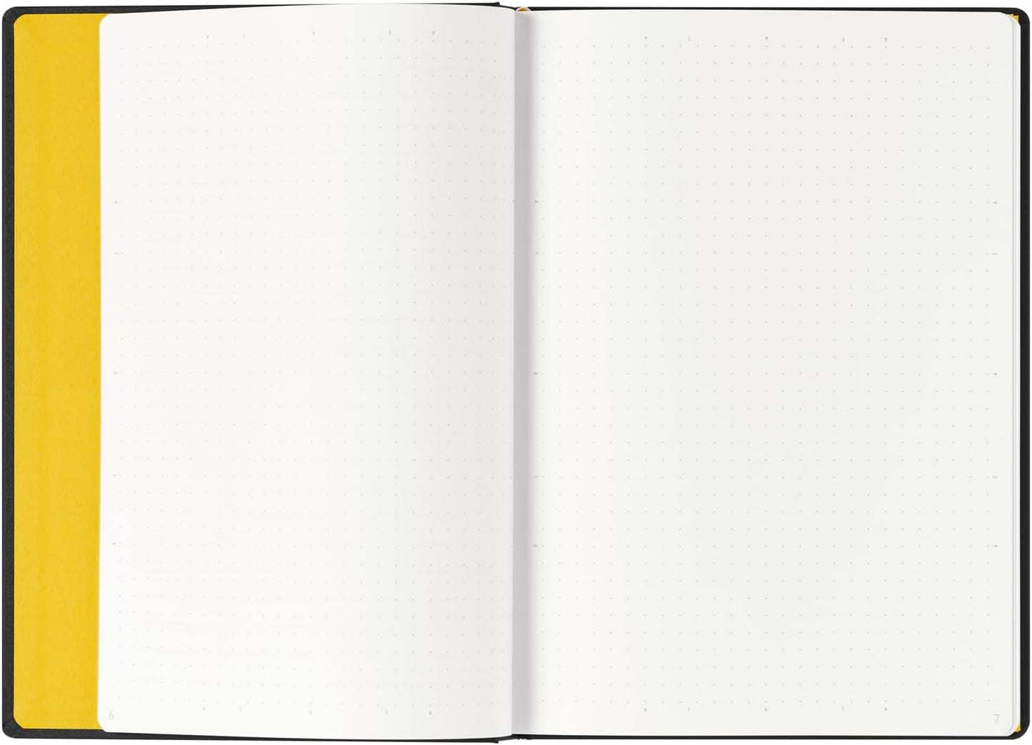 Maruman Mnemosyne Lined Notebook- Vertical A5, 5.83" x 8.27", 70 Sheets / 140 Pages, 7mm College Ruled With Center Line Journal, Perforated Pages & Wire-Bound to Lay Flat, Black, Made in Japan - Colors A