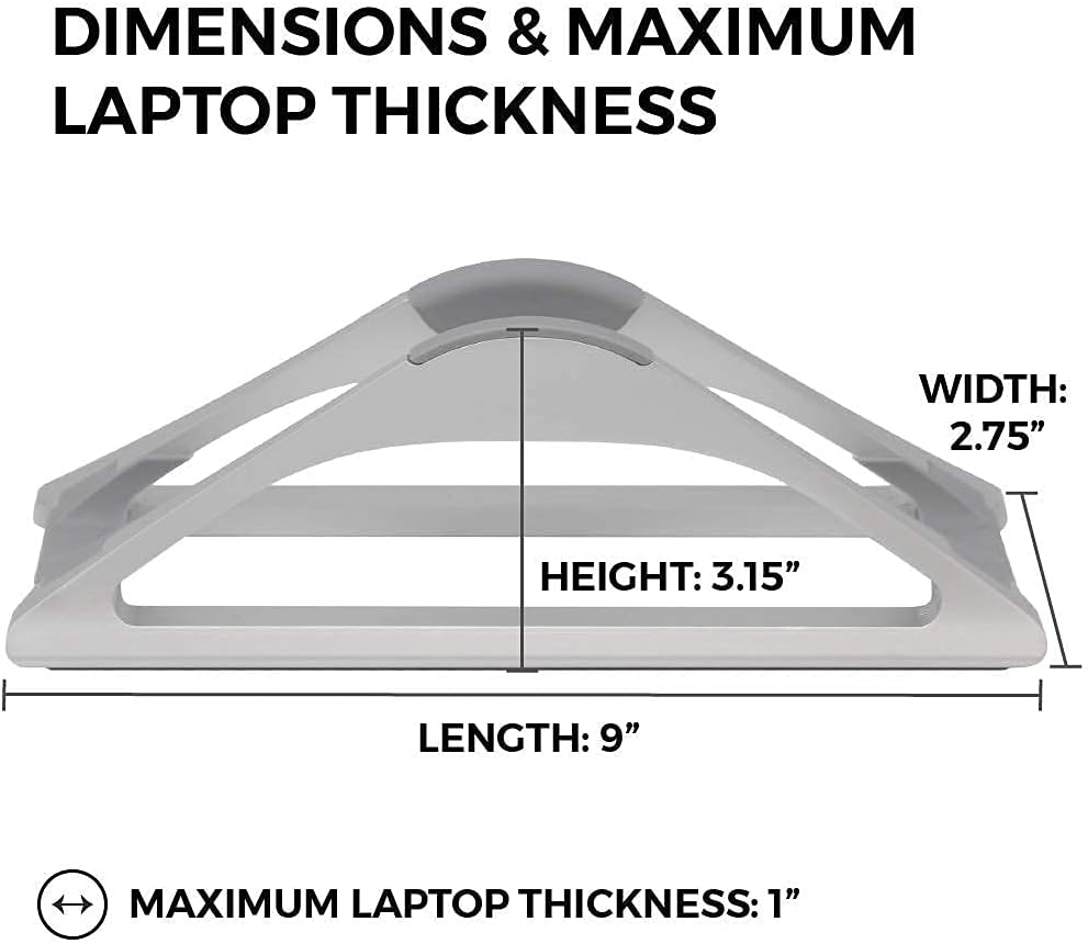 HumanCentric Vertical Laptop Stand for Desks in Matte Black, Upright Adjustable Holder to Dock Apple MacBook Stand, and Other Laptops to Organize Work & Home Office, Automatic Grip