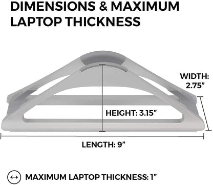 HumanCentric Vertical Laptop Stand for Desks in Matte Black, Upright Adjustable Holder to Dock Apple MacBook Stand, and Other Laptops to Organize Work & Home Office, Automatic Grip