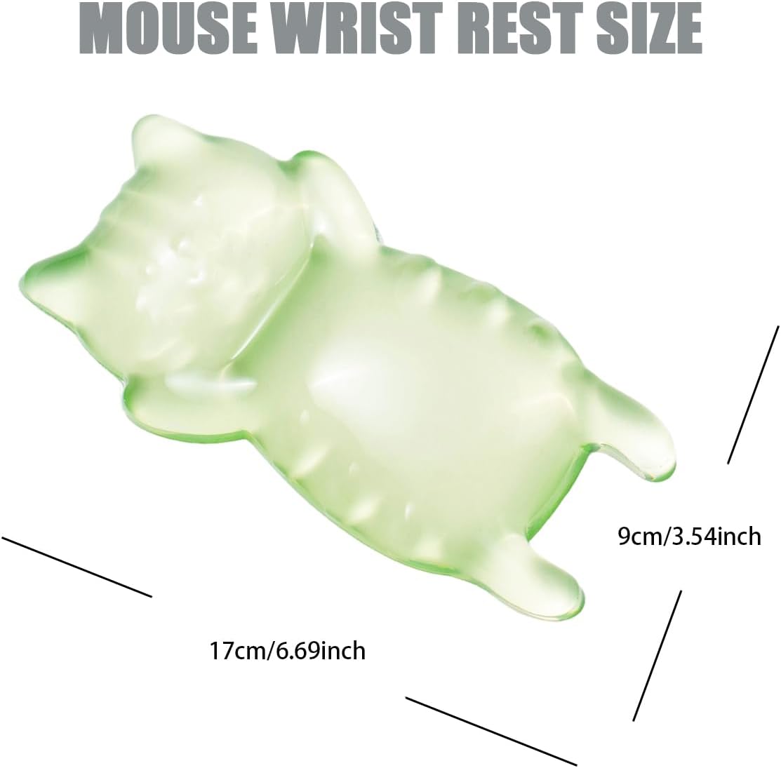 Ergonomic Gel Mouse Wrist Rest – Clear Cute Cat Mouse Wrist Rest, Comfort & Support for Typing and Gaming (Pink)