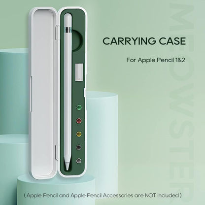 Carrying Case for Apple Pencil 2nd Gen and 1st Generation - Storage Box with Lid - Pen Protective Case for iPad Pencil - Holder Accessories - Shock-Absorption (Black)