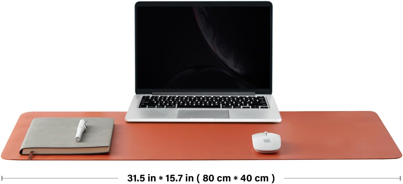 Cork Desk Mat - Dual-Sided Desk Pad for Office and Home - Desk Organization and Accessories - Ideal for Large Mouse Pad and Desk Mats on Top of Desks(Dark Green,90cmx 43cm)