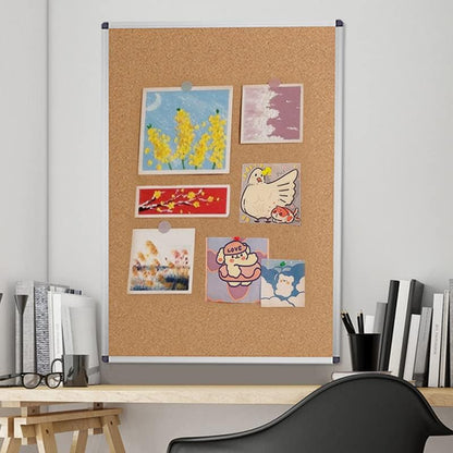 VIZ-PRO Cork Notice Board, 36 X 24 Inches, Silver Aluminium Frame