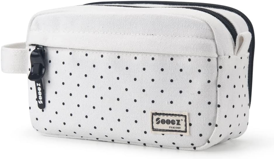 Sooez Original High Capacity Pencil Case, Big Pencil Bag Pouch Box Organizer Pen Case, Aesthetic Supply for Girls Adults, Portable Journaling Supplies with Easy Grip Handle & Loop, Mint Green